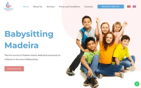 Website Babysitting Madeira, Babysitting, on desktop