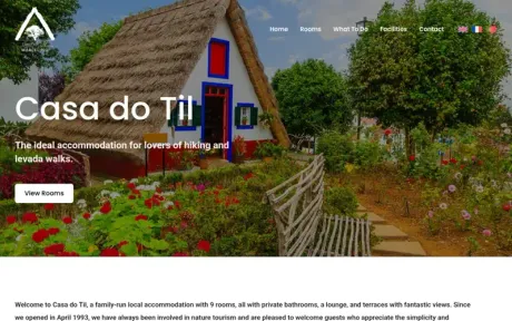 Website Casa do Til, Vacation rentals, on desktop