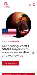 Cellar62 website, on mobile