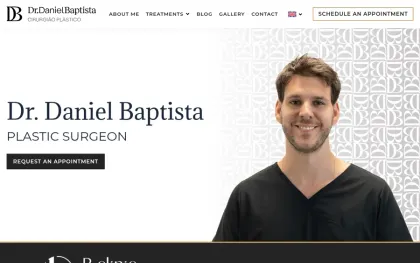 Dr. Daniel Baptista website, on desktop