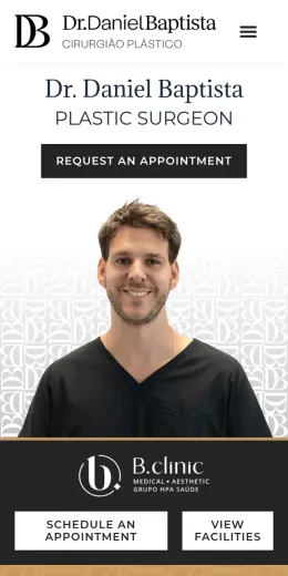 Dr. Daniel Baptista website, on mobile