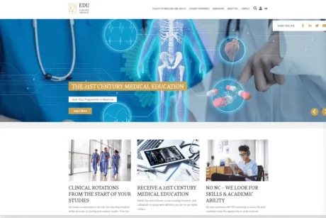 Website Medical Edu, Medical education, on desktop