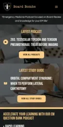 EM Board Bombs website, on mobile