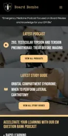 Website EM Board Bombs, on mobile