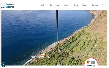 Website Fajã dos Padres, Vacation rentals, on desktop