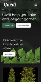 Website Gardi, on mobile