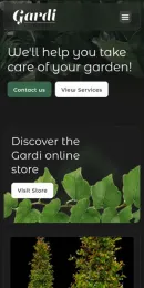 Gardi website, on mobile