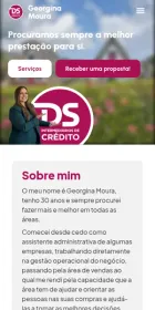 Website Georgina Moura, on mobile