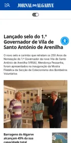 Website Jornal do Algarve, on mobile