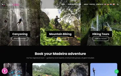 Lokoloko Madeira website, on desktop