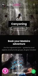 Lokoloko Madeira website, on mobile