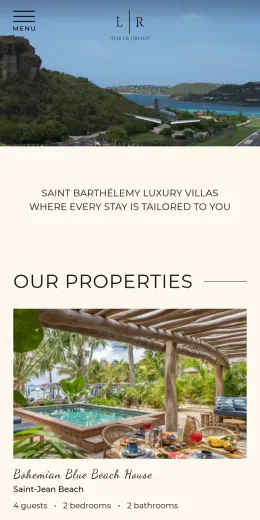 The LR Group website, on mobile