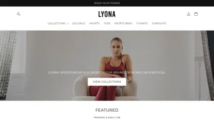 LYONA Sportswear website, on desktop