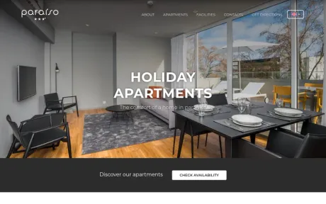 Website Madeira Paraíso, Vacation rentals, on desktop