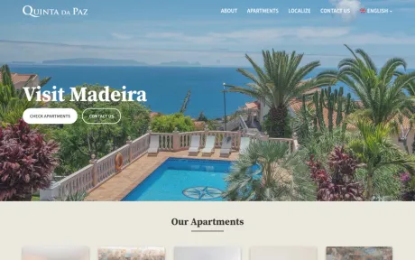 Website Madeira Quinta da Paz, Vacation rentals, on desktop