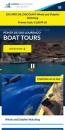 Madeira Sea Emotions website, on mobile