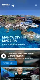 Website Manta Diving Madeira, Diving, on mobile