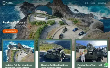 Website Offroad Experience, Jeep tours, on desktop