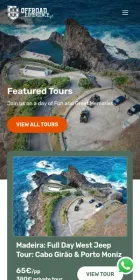 Website Offroad Experience, Jeep tours, on mobile