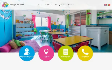 Website Refúgio do Bebé, Nursery, on desktop