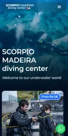 Website Scorpio Madeira, Diving, on mobile