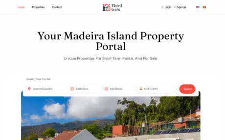 Website Third Gate, Property portal, on desktop