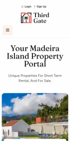 Website Third Gate, Property portal, on mobile