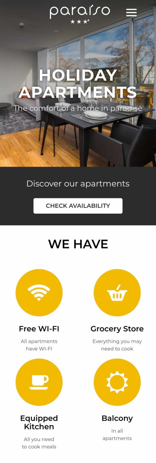 Apartamentos Paraíso Website