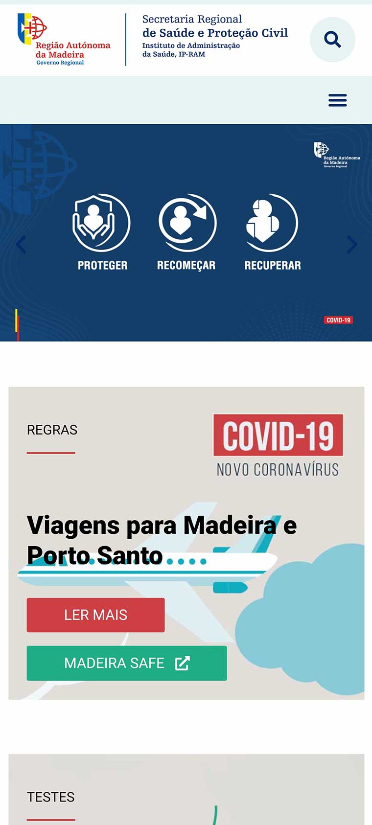 Covid Madeira website